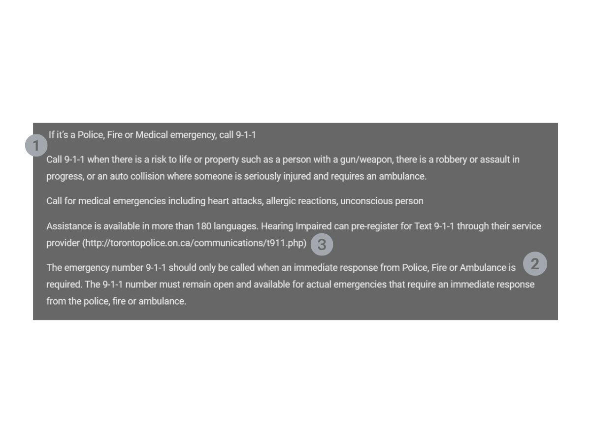 Before/after FAQ on job‑offer scams; after version adds verdict first and concrete steps.